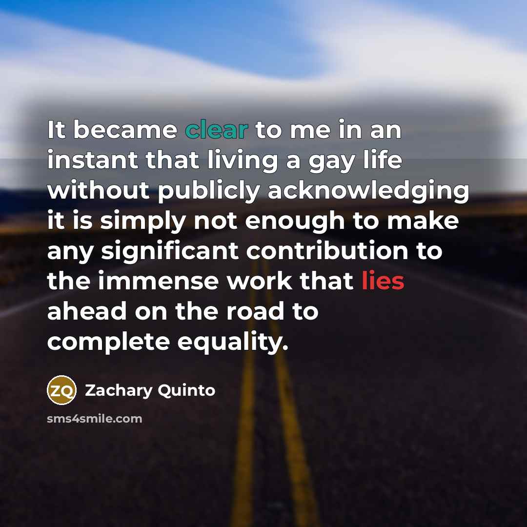 “It became clear to me in an instant that living…” quote by Zachary Quinto