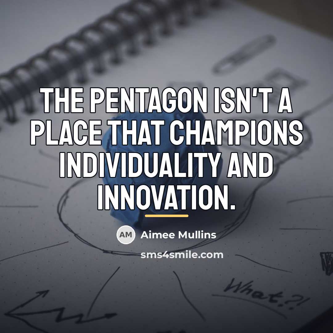 “The Pentagon isn't a place that champions individuality and innovation.…” quote by Aimee Mullins