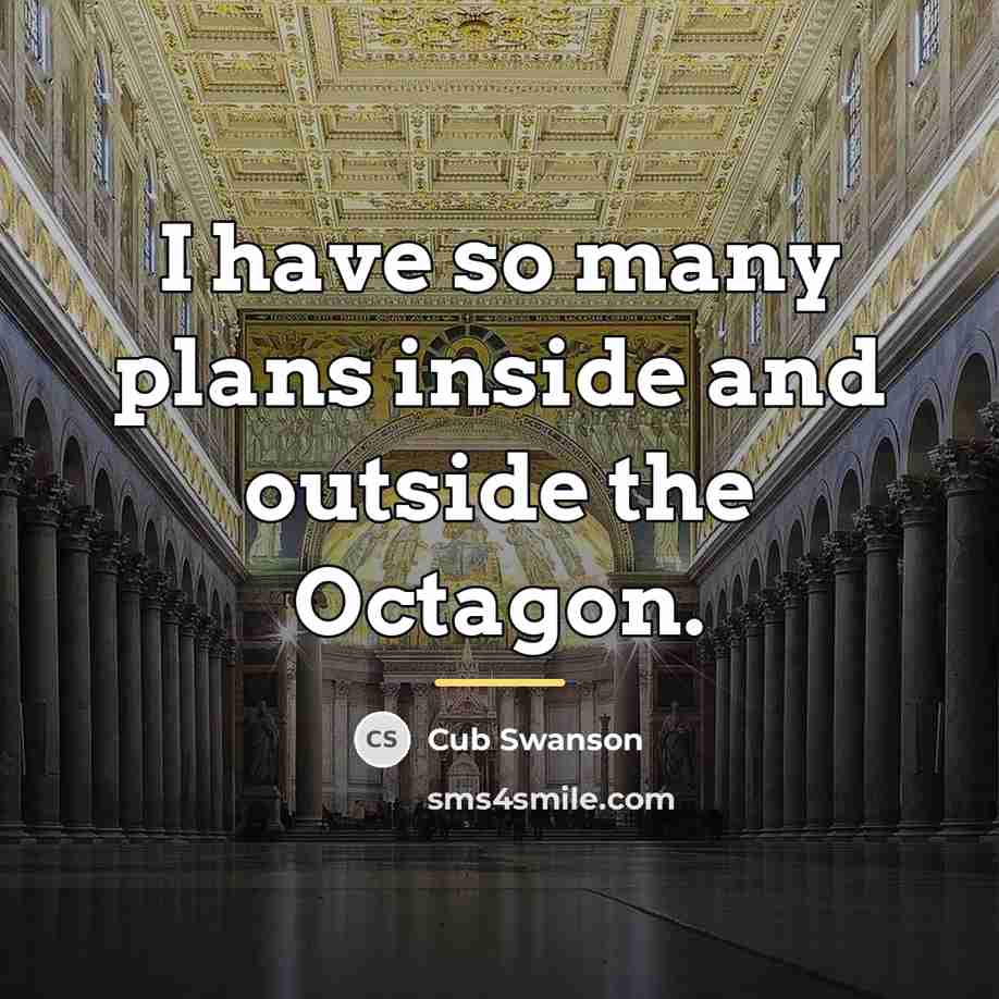 “I have so many plans inside and outside the Octagon.…” quote by Cub Swanson