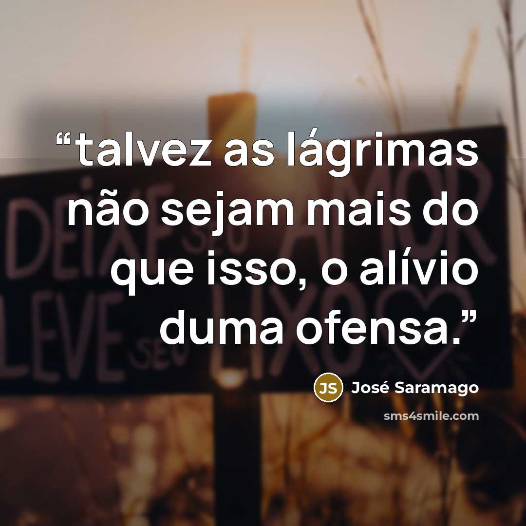 “talvez as lágrimas não sejam mais do que isso, o alívio duma ofensa.” quote by José Saramago