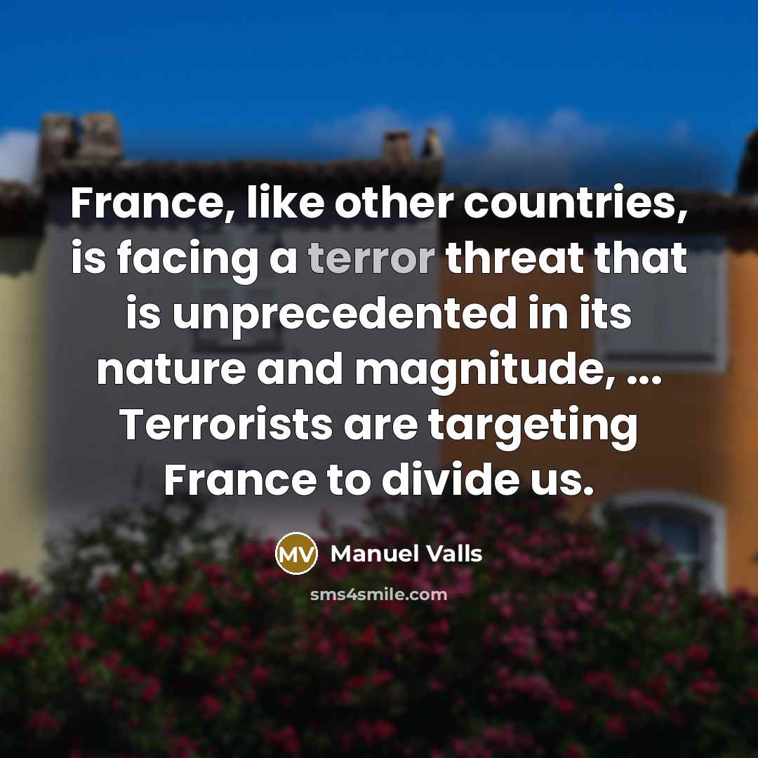 “France, like other countries, is facing a terror threat that…” quote by Manuel Valls