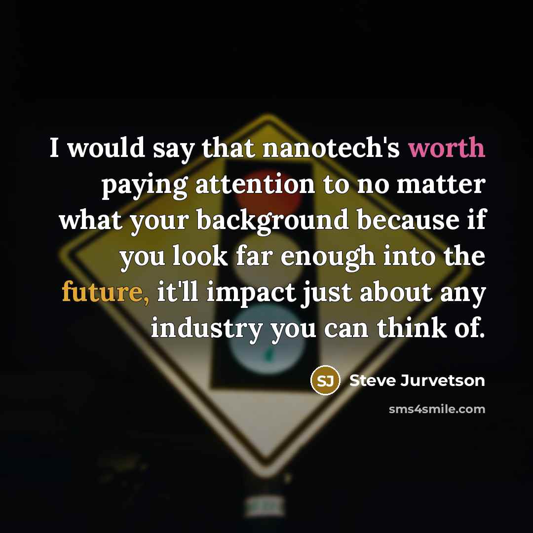“I would say that nanotech's worth paying attention to no…” quote by Steve Jurvetson