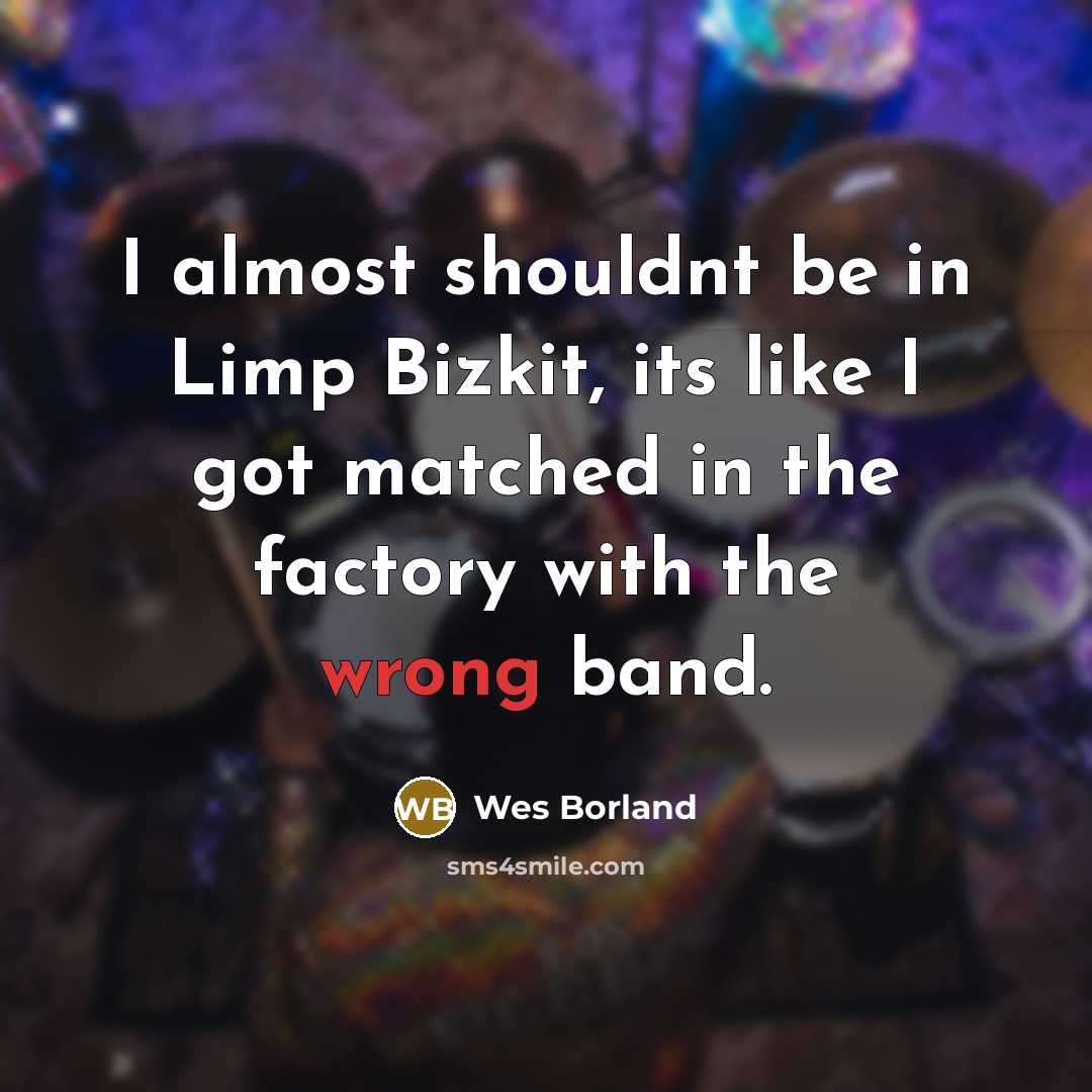 “I almost shouldnt be in Limp Bizkit, its like I…” quote by Wes Borland