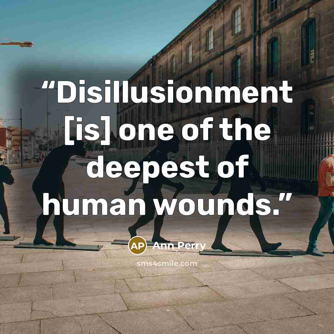 “Disillusionment [is] one of the deepest of human wounds.” quote by Ann Perry