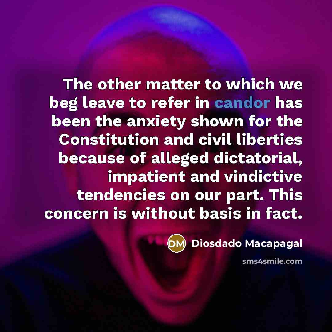 “The other matter to which we beg leave to refer…” quote by Diosdado Macapagal