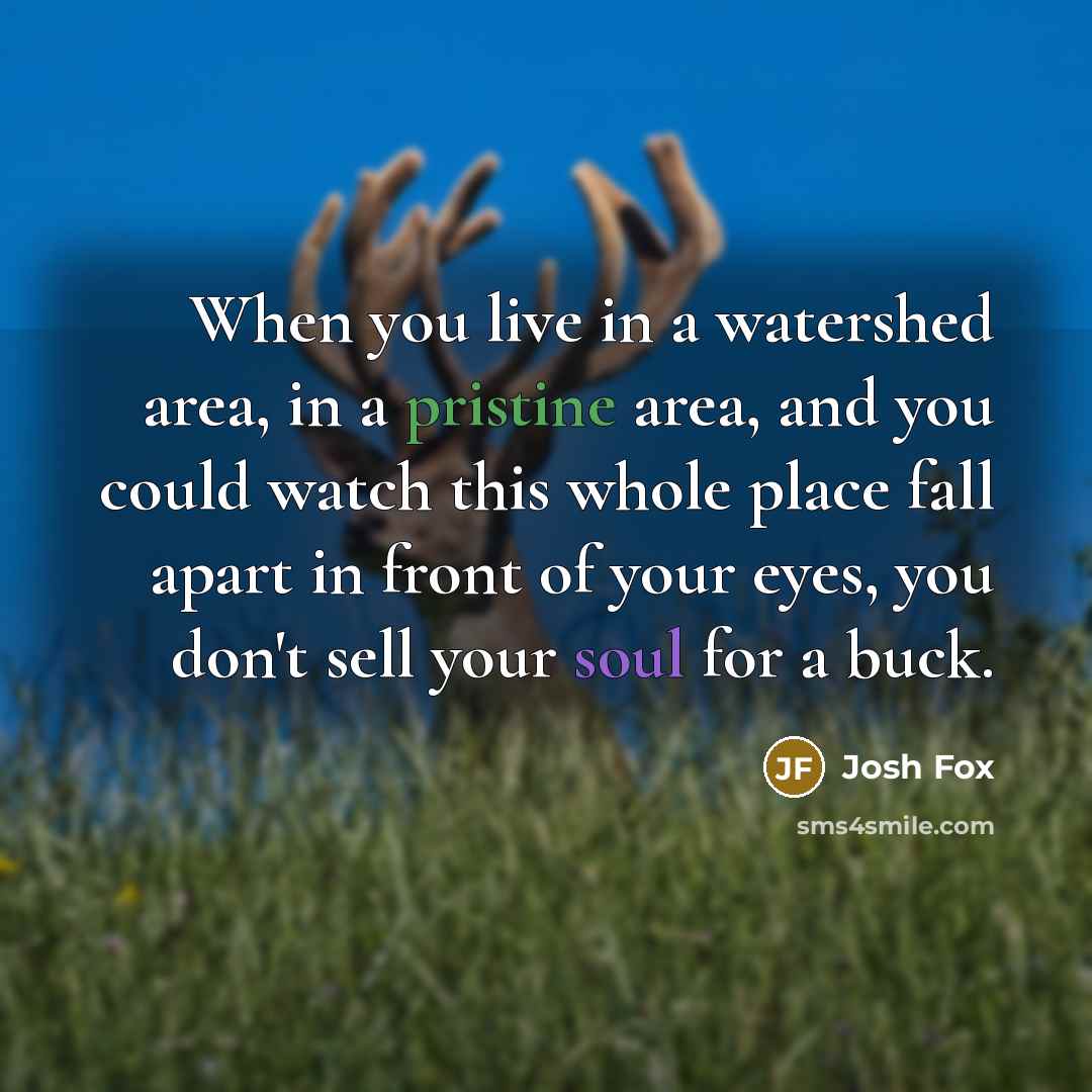 “When you live in a watershed area, in a pristine…” quote by Josh Fox