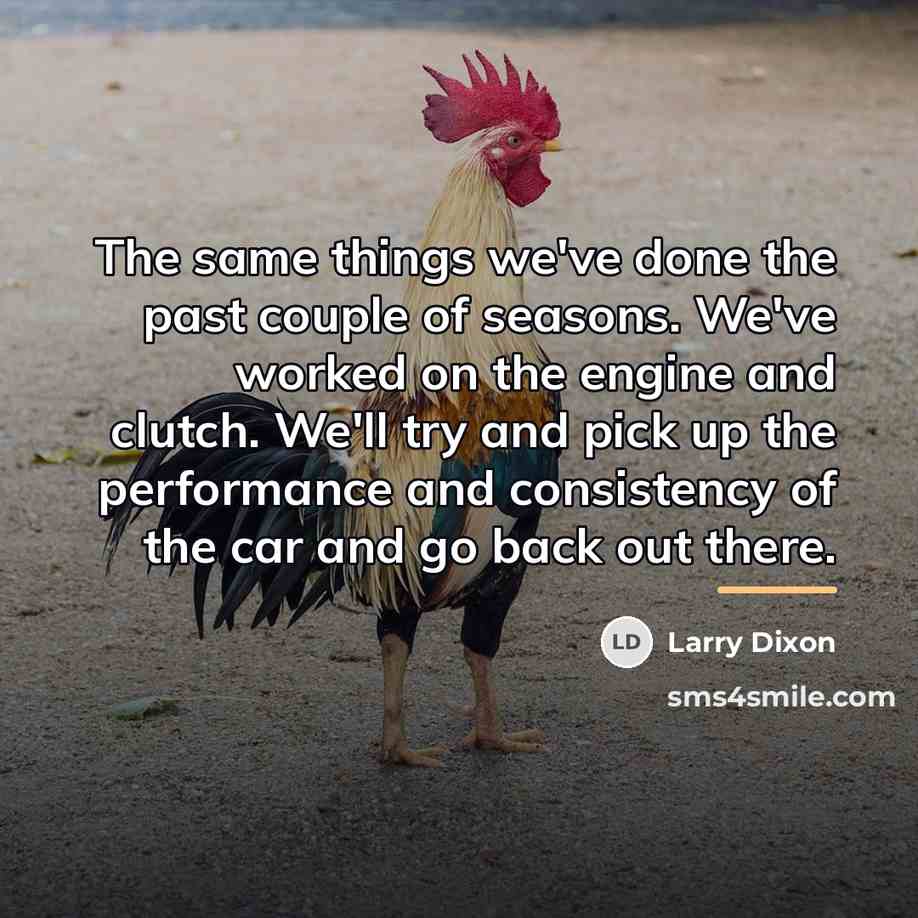 “The same things we've done the past couple of seasons.…” quote by Larry Dixon