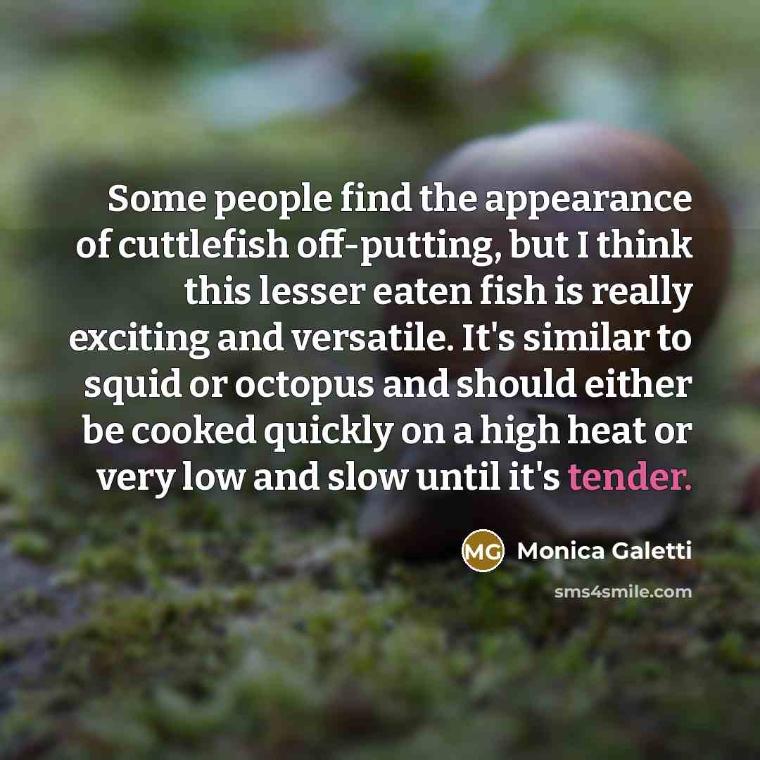 “Some people find the appearance of cuttlefish off-putting, but I…” quote by Monica Galetti