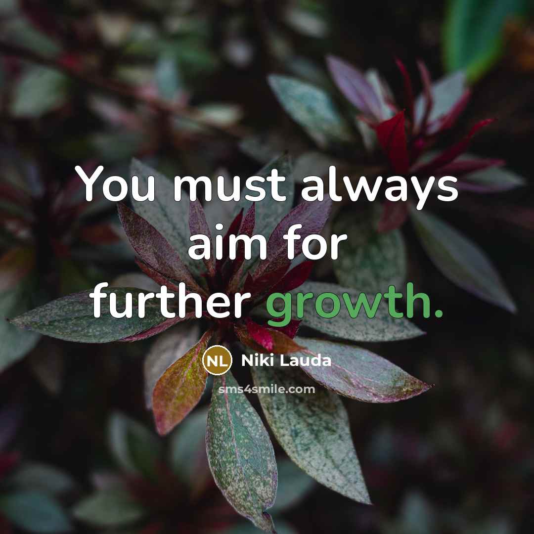 “You must always aim for further growth.…” quote by Niki Lauda