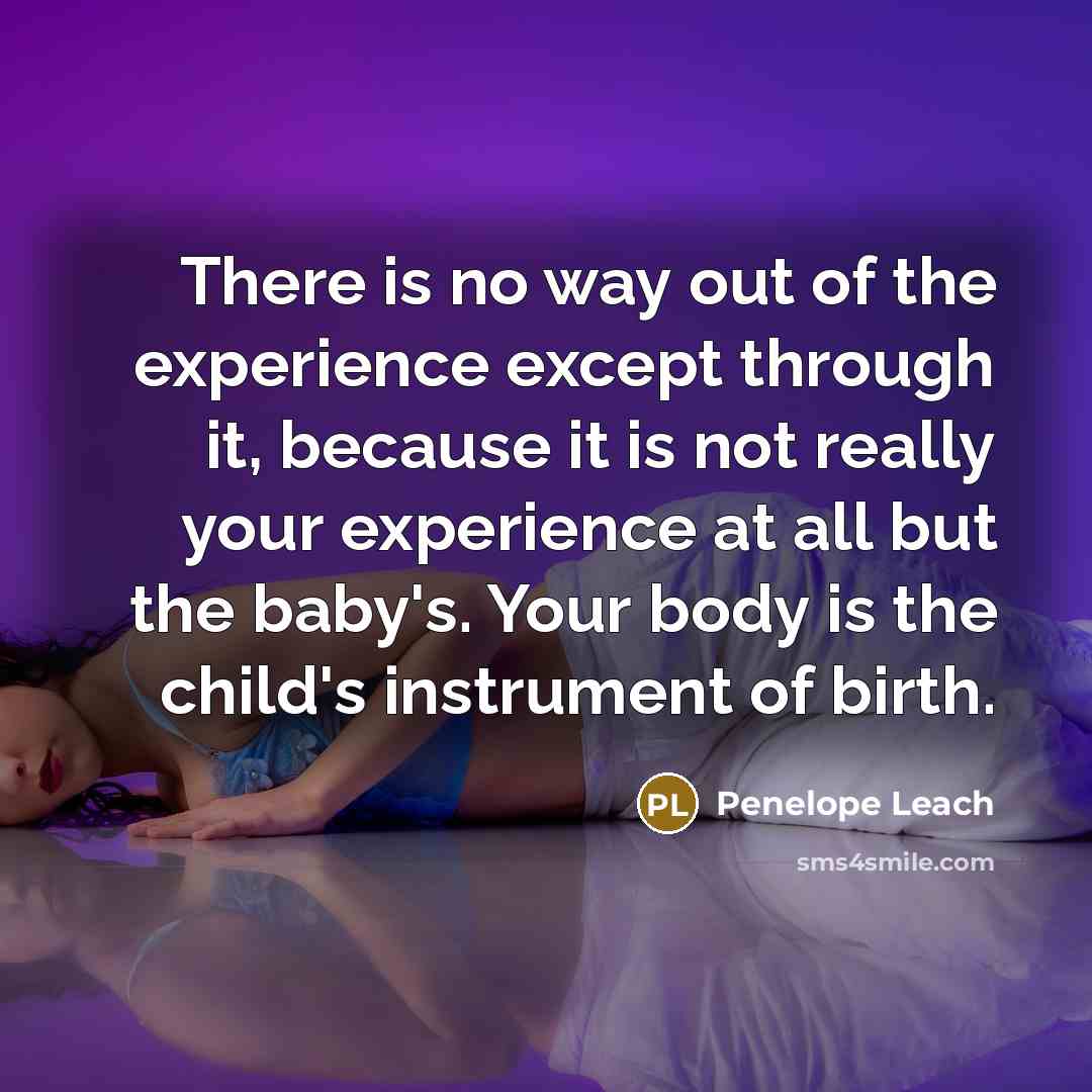 “There is no way out of the experience except through…” quote by Penelope Leach