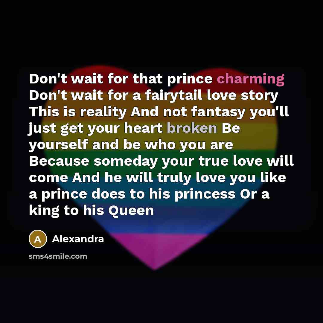 “Don't wait for that prince charming Don't wait for a…” quote by Alexandra