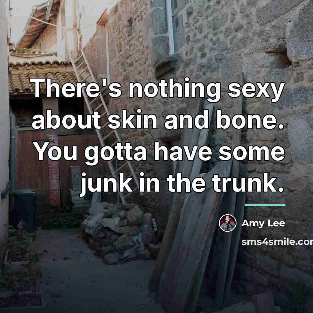 “There's nothing sexy about skin and bone. You gotta have…” quote by Amy Lee