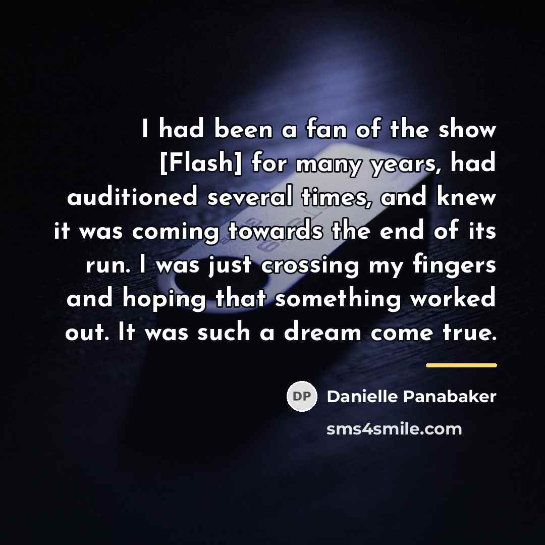 “I had been a fan of the show [Flash] for…” quote by Danielle Panabaker
