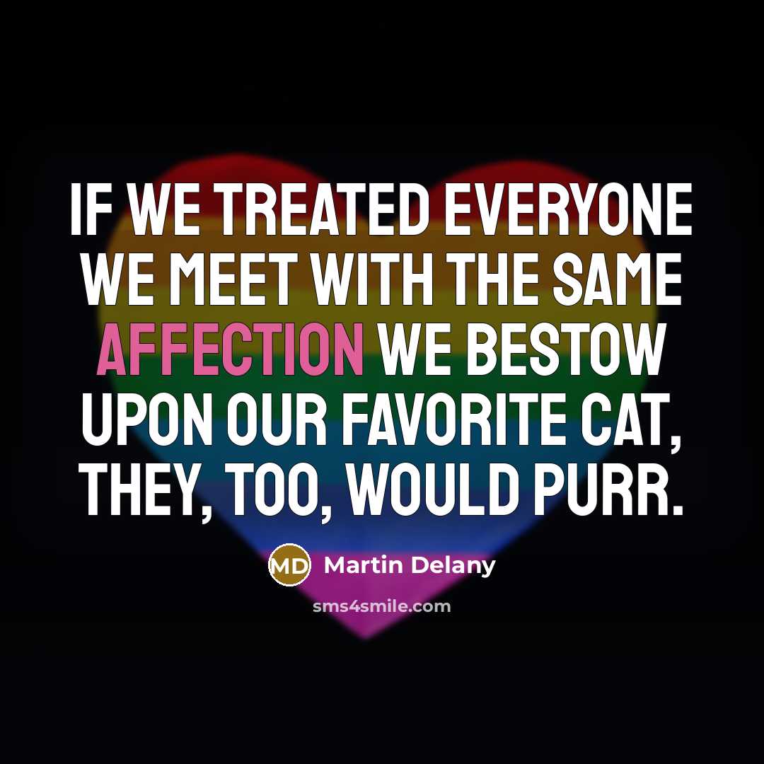 “If we treated everyone we meet with the same affection…” quote by Martin Delany