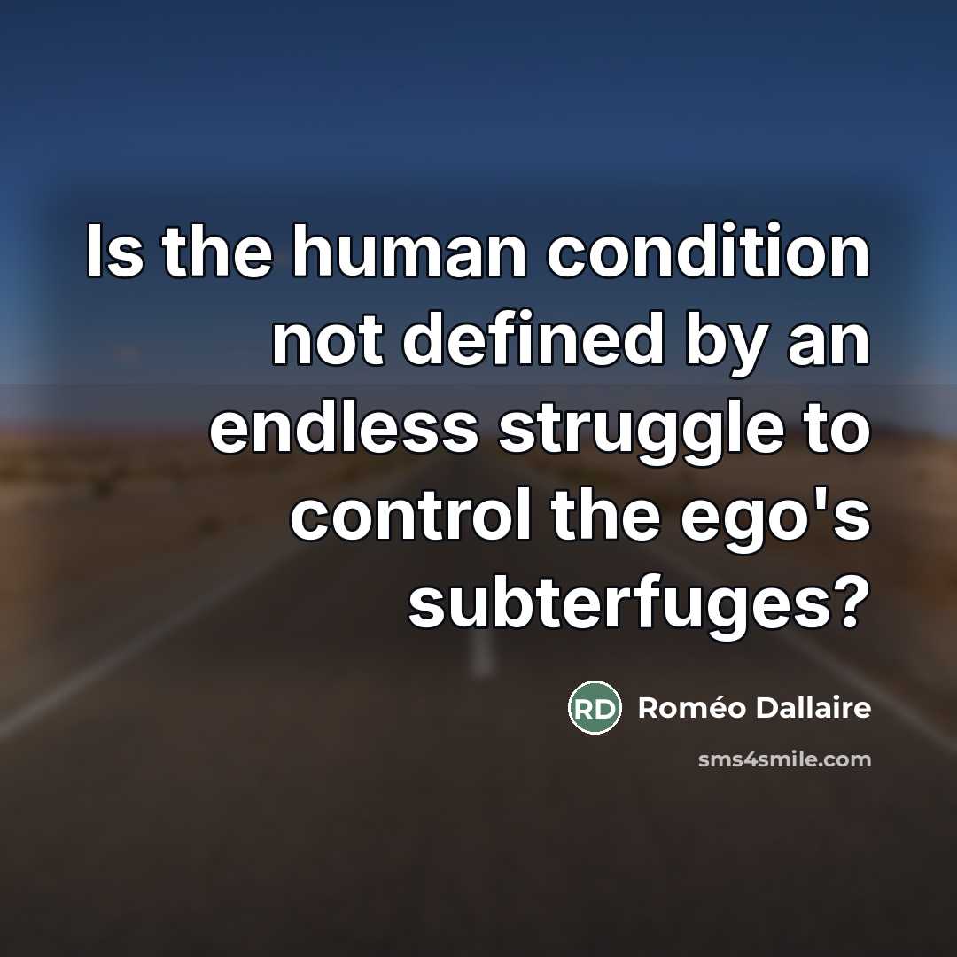 “Is the human condition not defined by an endless struggle…” quote by Roméo Dallaire