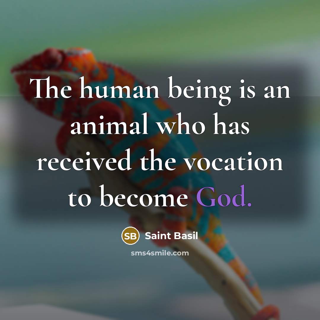 “The human being is an animal who has received the…” quote by Saint Basil