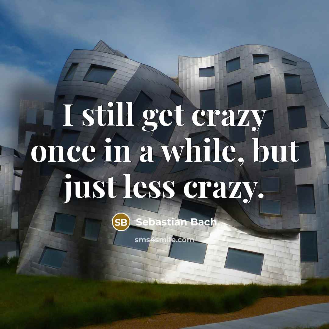 “I still get crazy once in a while, but just…” quote by Sebastian Bach