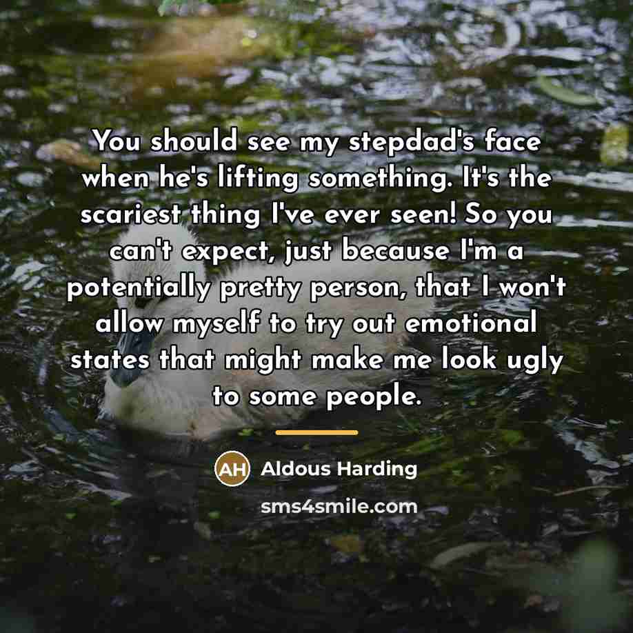 “You should see my stepdad's face when he's lifting something.…” quote by Aldous Harding
