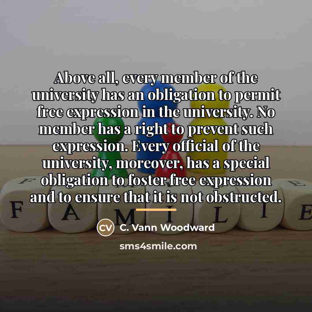 “Above all, every member of the university has an obligation…” quote by C. Vann Woodward