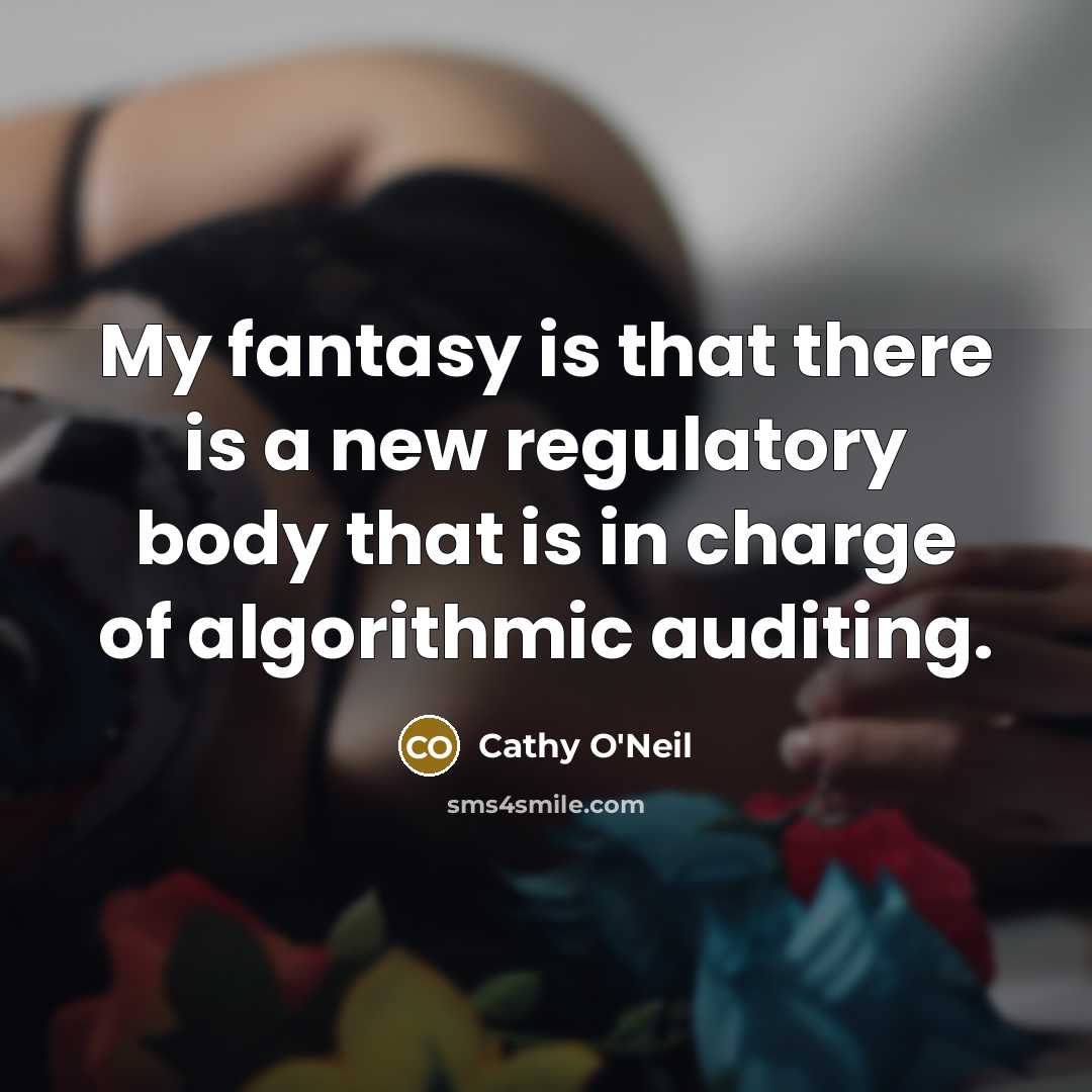 “My fantasy is that there is a new regulatory body…” quote by Cathy O'Neil
