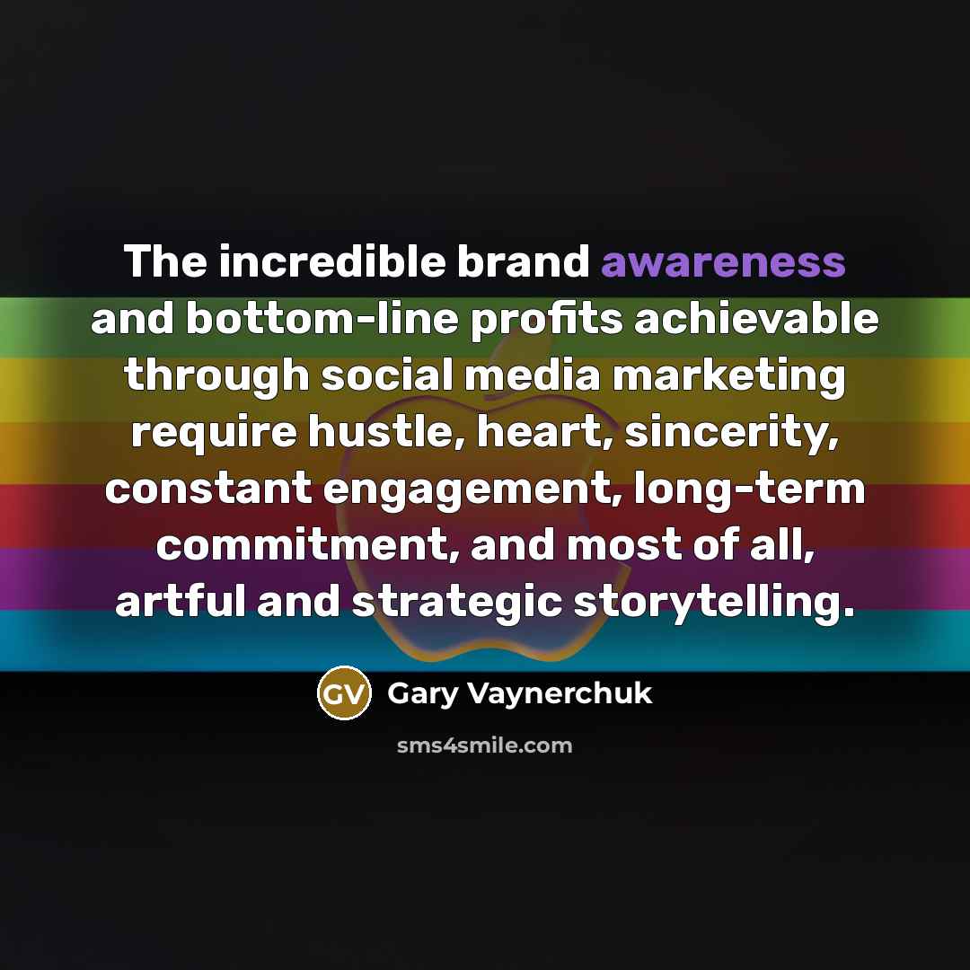 “The incredible brand awareness and bottom-line profits achievable through social…” quote by Gary Vaynerchuk