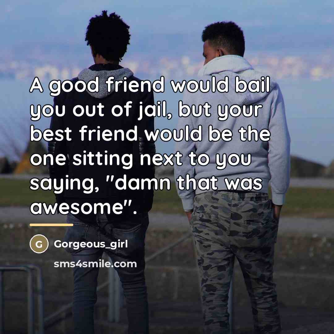 “A good friend would bail you out of jail, but…” quote by Gorgeous_girl