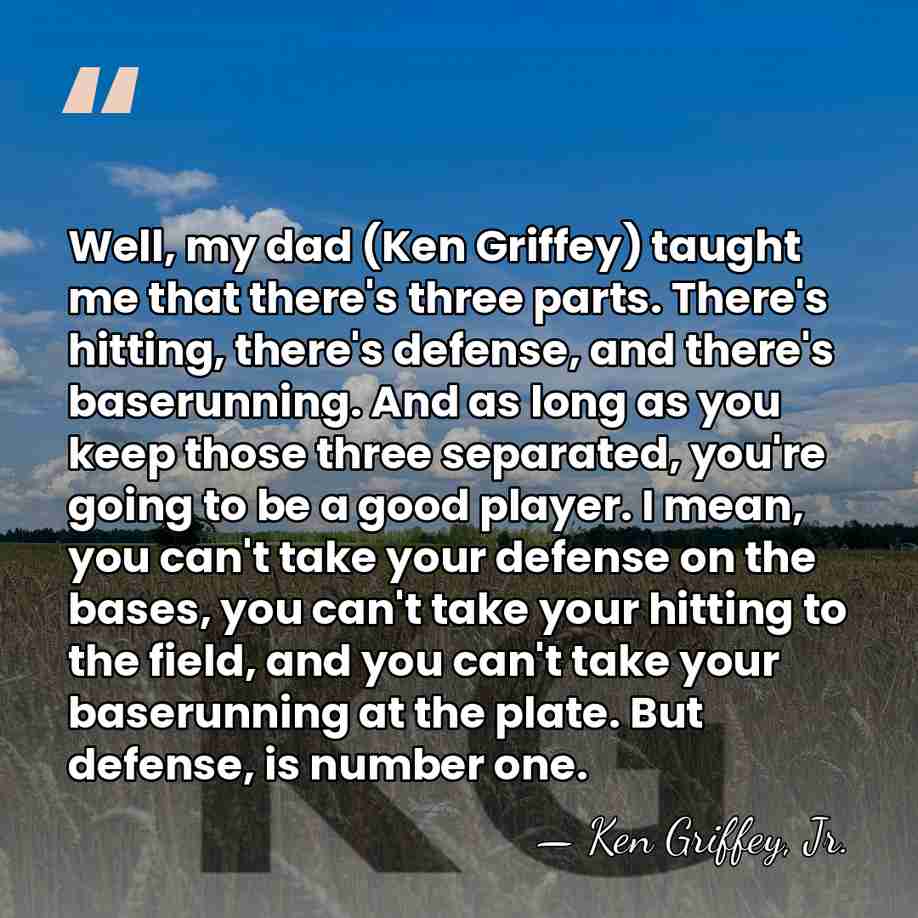 Well, my dad (Ken Griffey) taught me that there's three parts. There's&hellip; - Ken Griffey, Jr.