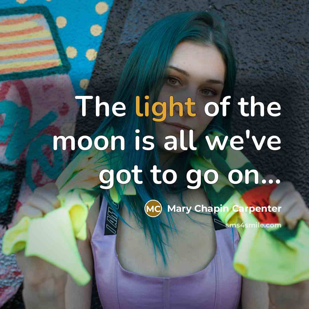 “The light of the moon is all we've got to…” quote by Mary Chapin Carpenter