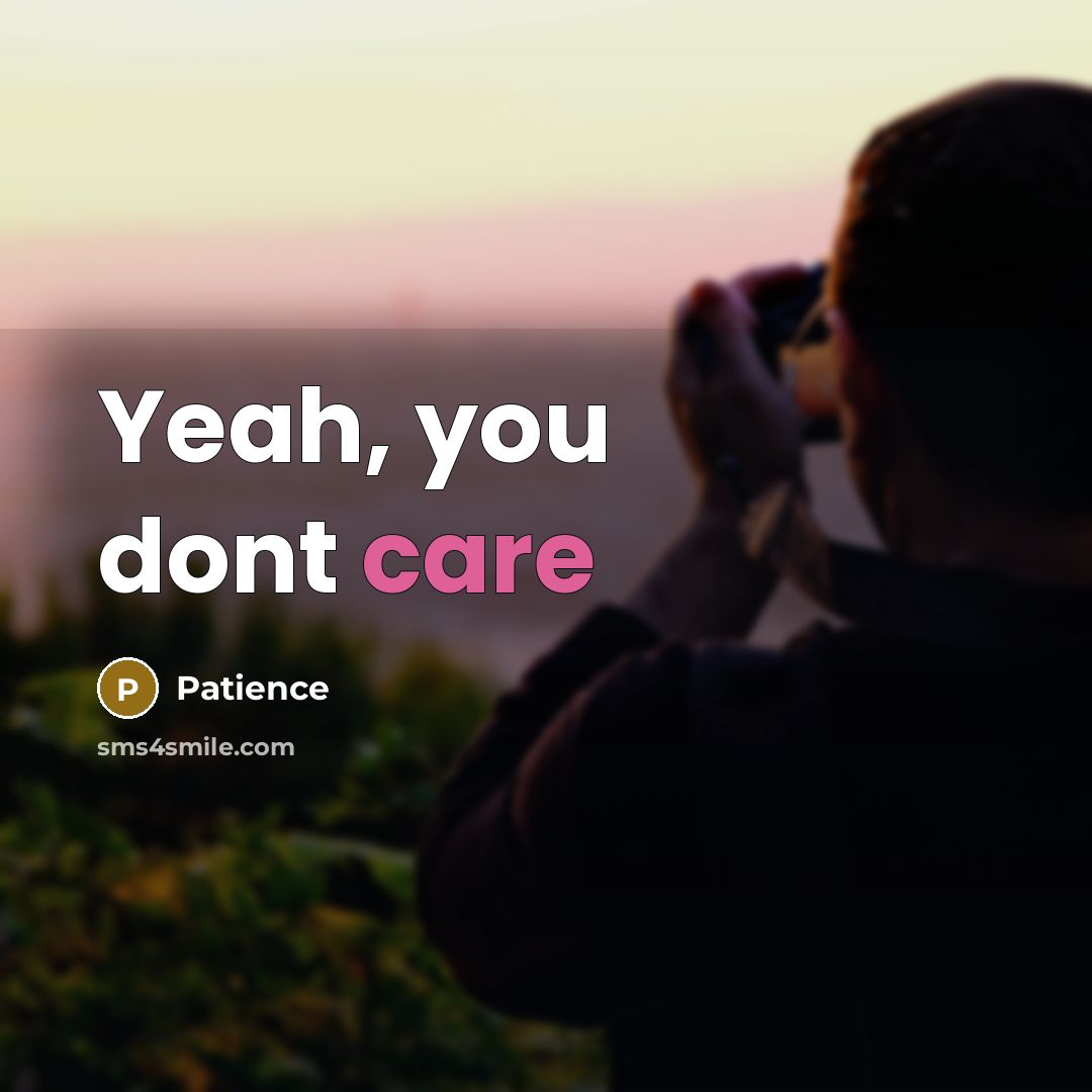 “Yeah, you dont care” quote by Patience