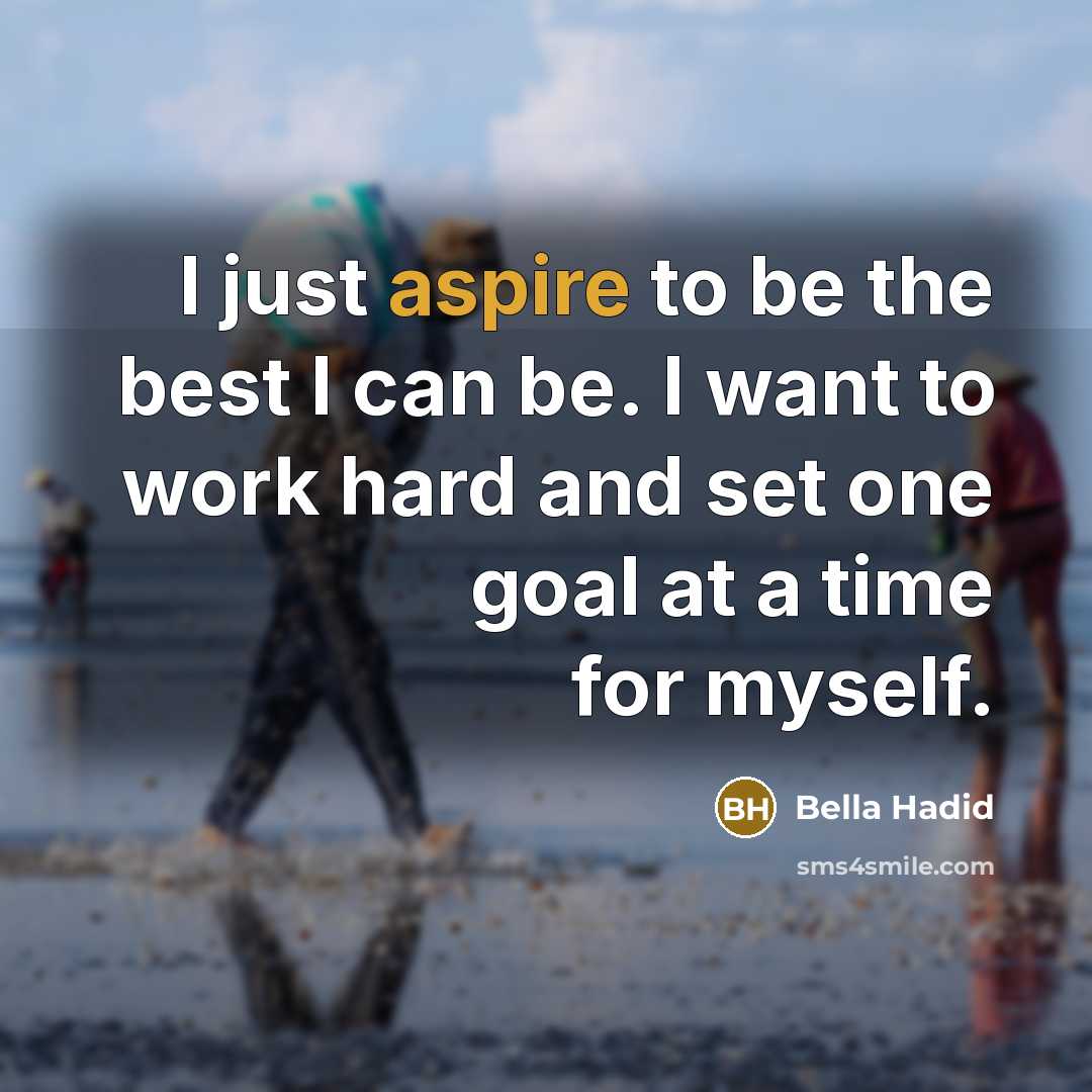 “I just aspire to be the best I can be.…” quote by Bella Hadid
