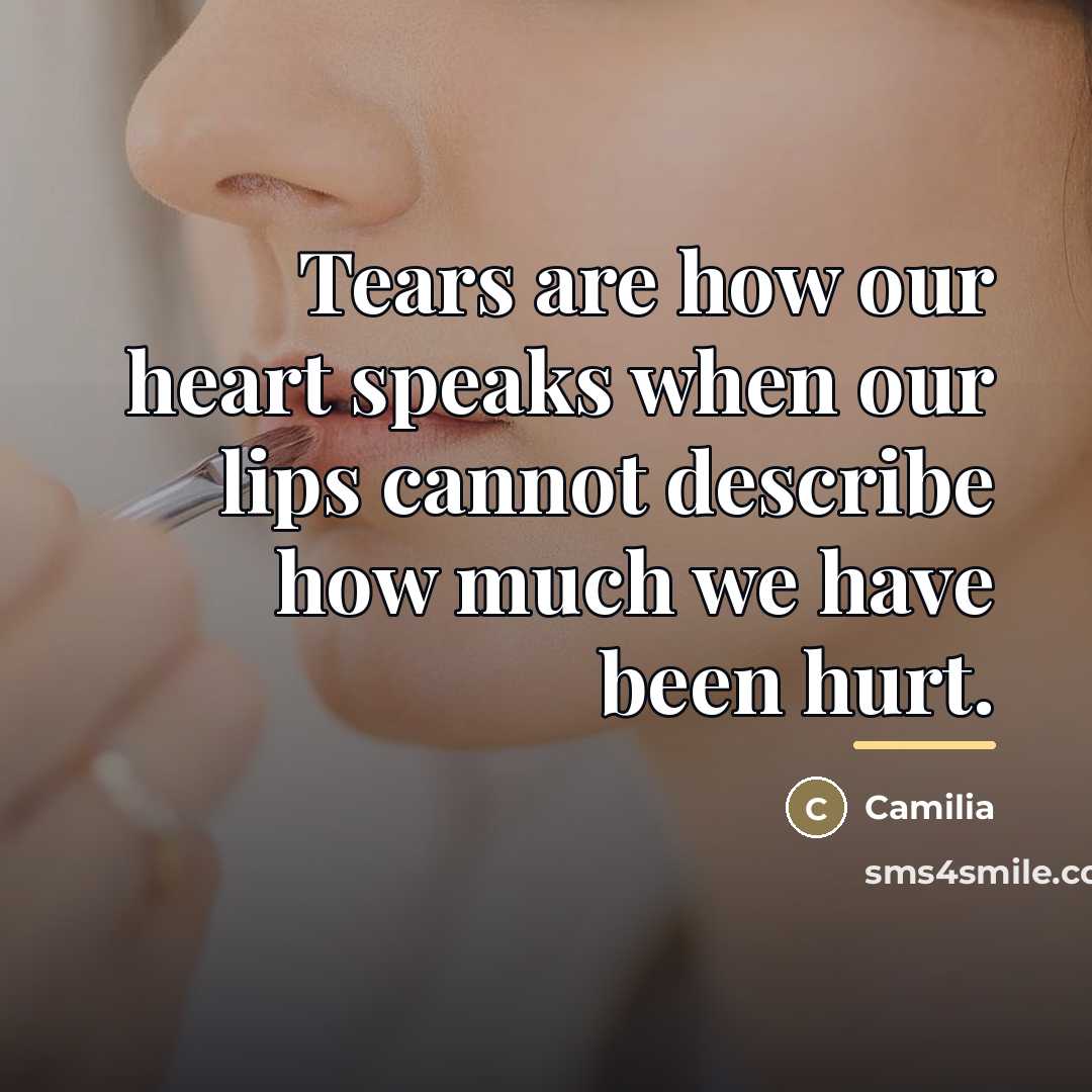 “Tears are how our heart speaks when our lips cannot…” quote by Camilia