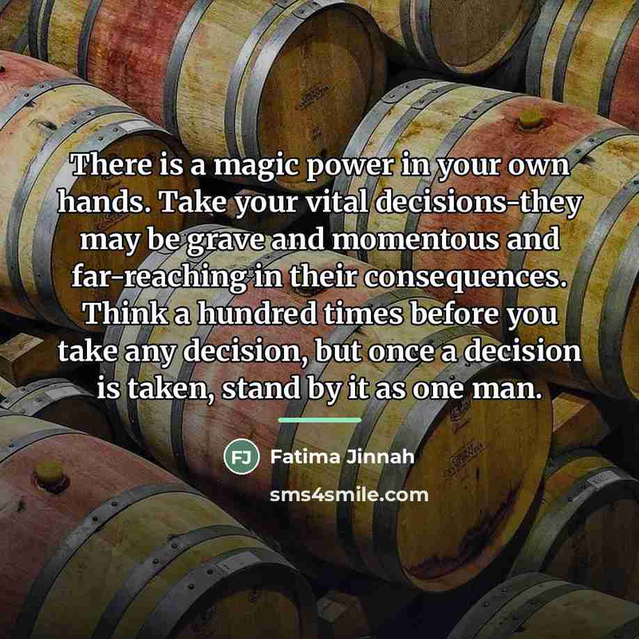 “There is a magic power in your own hands. Take…” quote by Fatima Jinnah