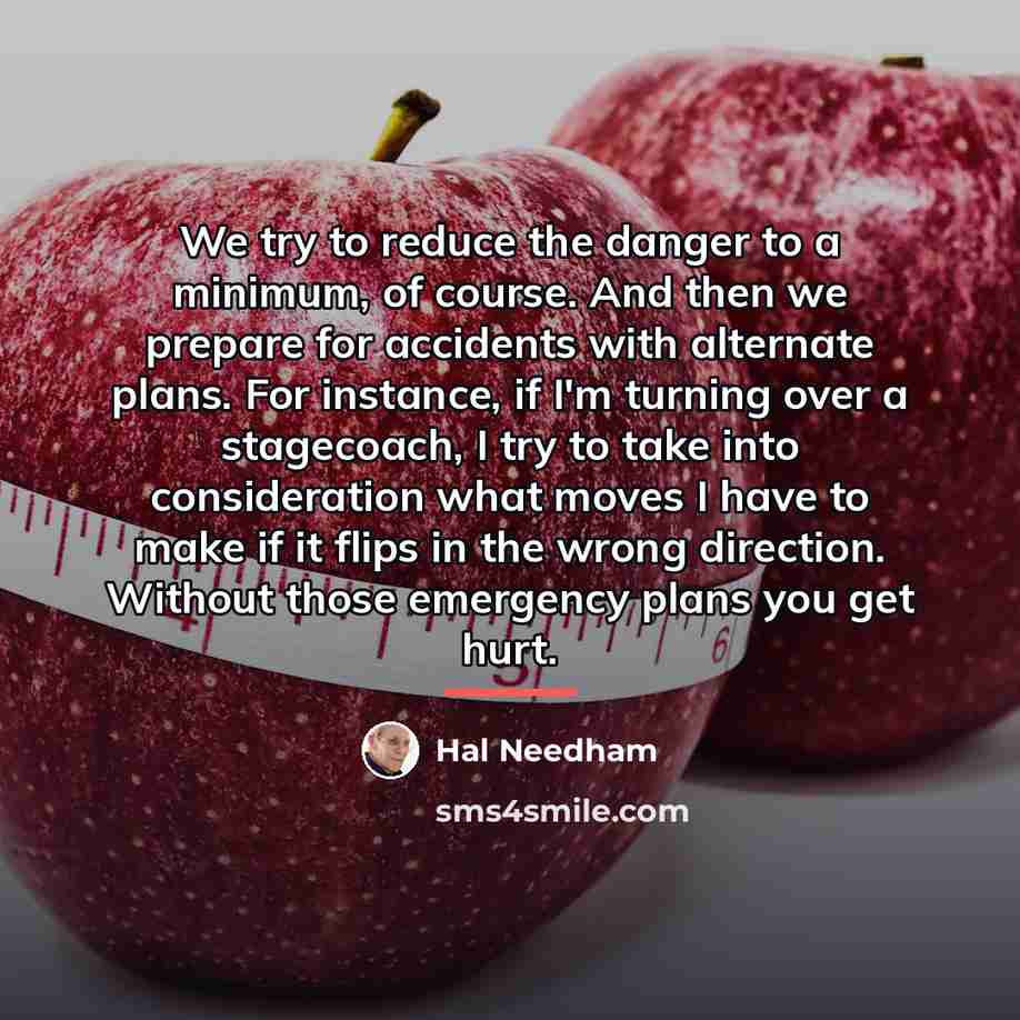 “We try to reduce the danger to a minimum, of…” quote by Hal Needham