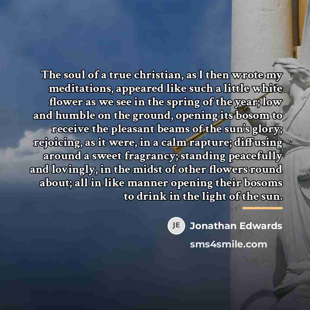 “The soul of a true christian, as I then wrote…” quote by Jonathan Edwards