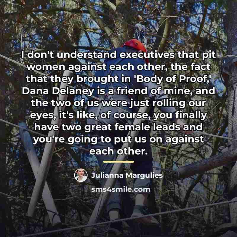 “I don't understand executives that pit women against each other,…” quote by Julianna Margulies