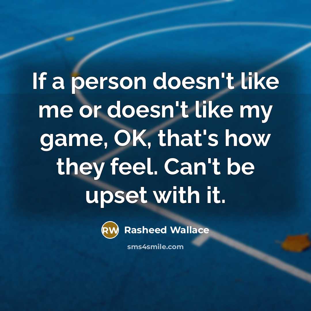 “If a person doesn't like me or doesn't like my…” quote by Rasheed Wallace