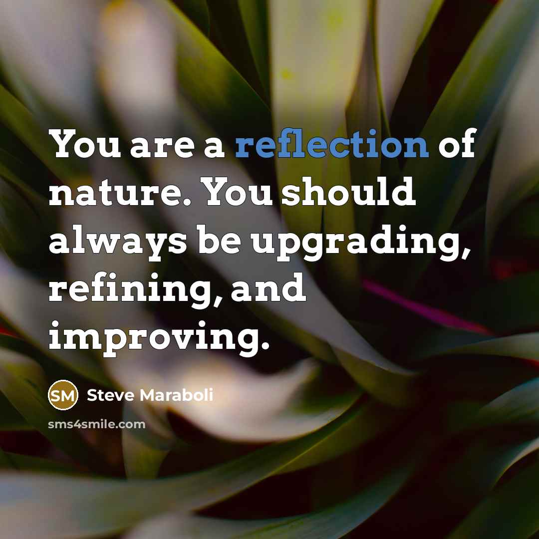 “You are a reflection of nature. You should always be…” quote by Steve Maraboli