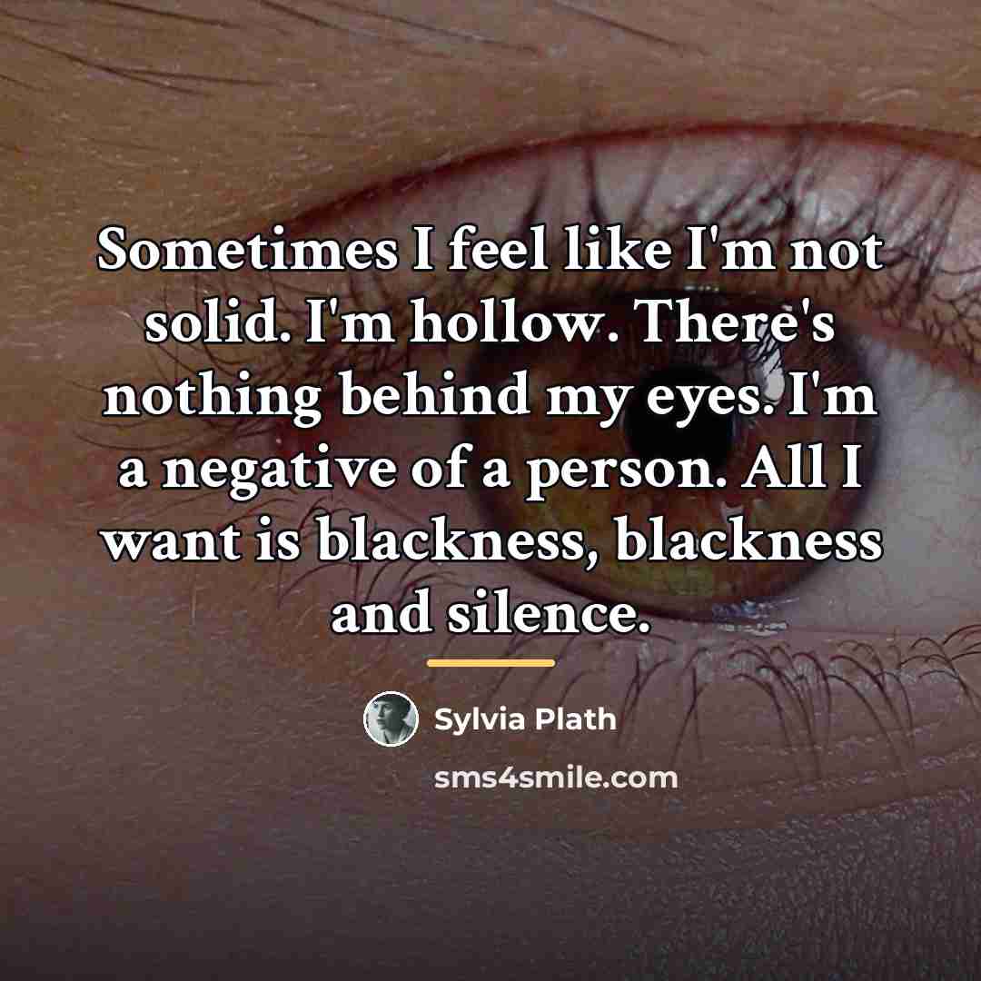 “Sometimes I feel like I'm not solid. I'm hollow. There's…” quote by Sylvia Plath