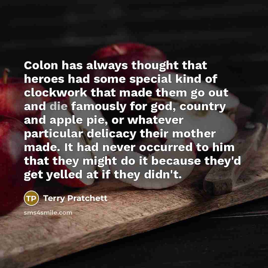 “Colon has always thought that heroes had some special kind…” quote by Terry Pratchett