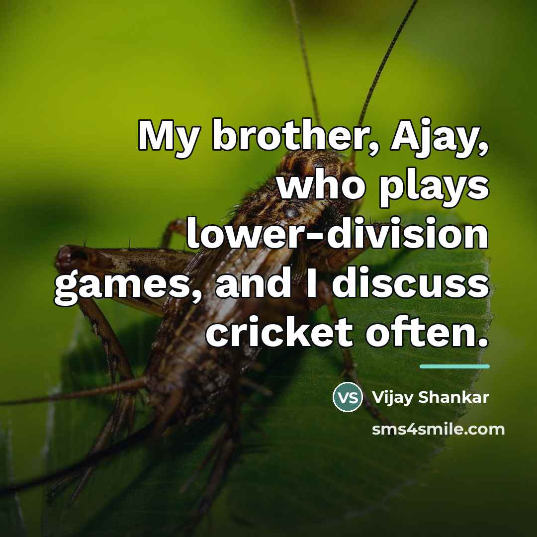 “My brother, Ajay, who plays lower-division games, and I discuss…” quote by Vijay Shankar