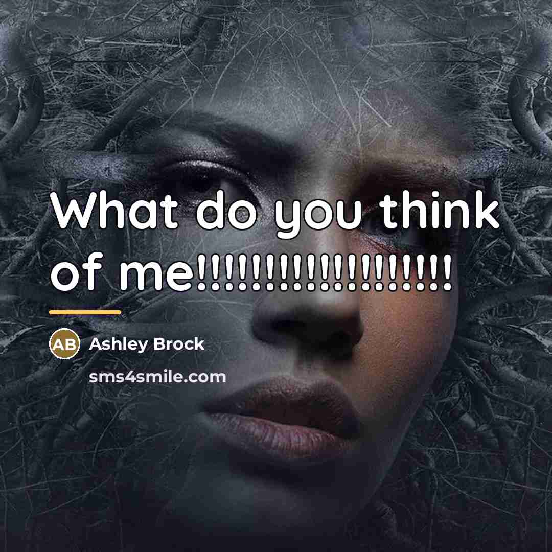 “What do you think of me!!!!!!!!!!!!!!!!!!!…” quote by Ashley Brock