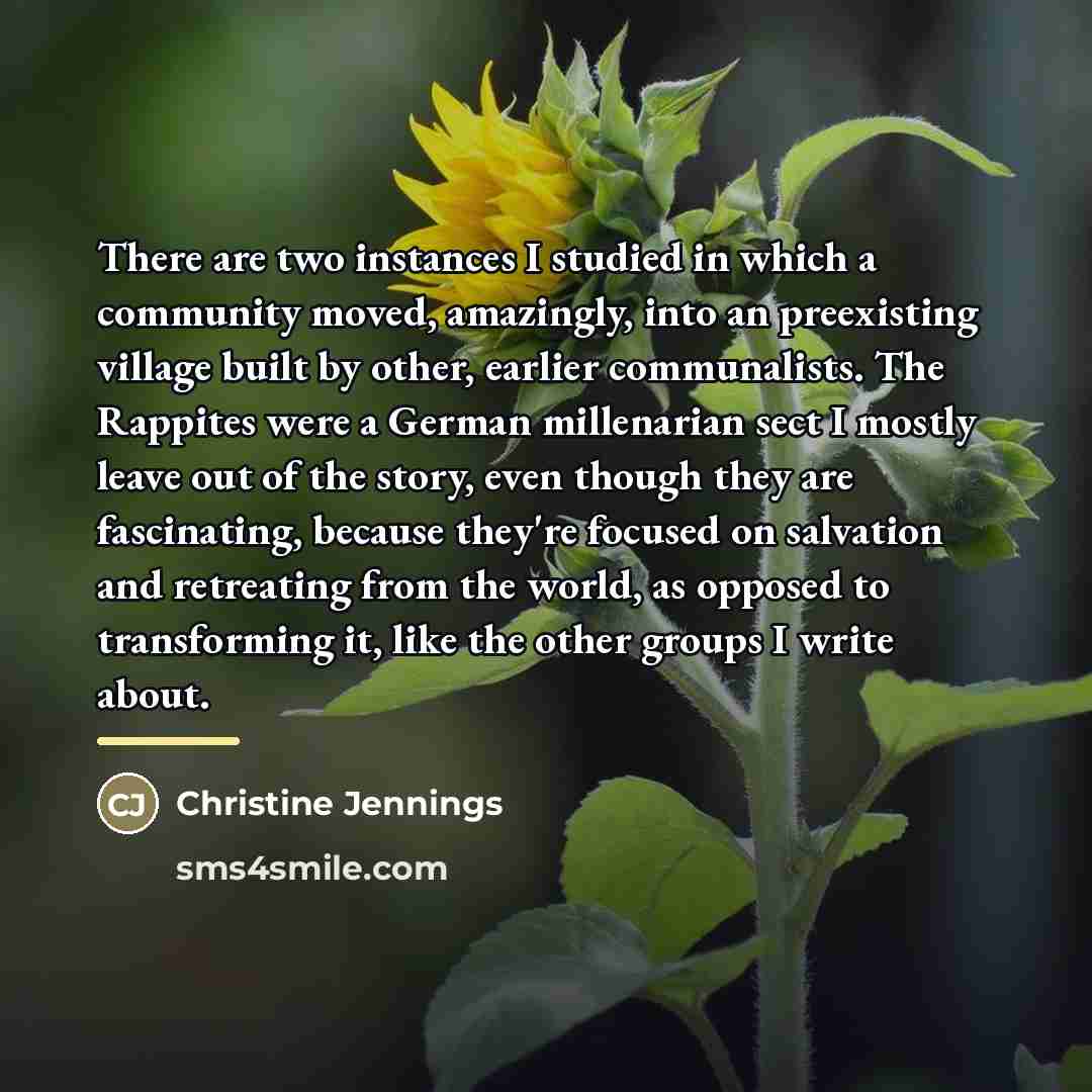 “There are two instances I studied in which a community…” quote by Christine Jennings