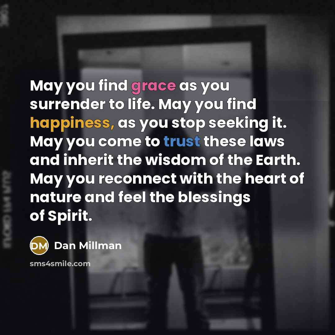 “May you find grace as you surrender to life. May…” quote by Dan Millman