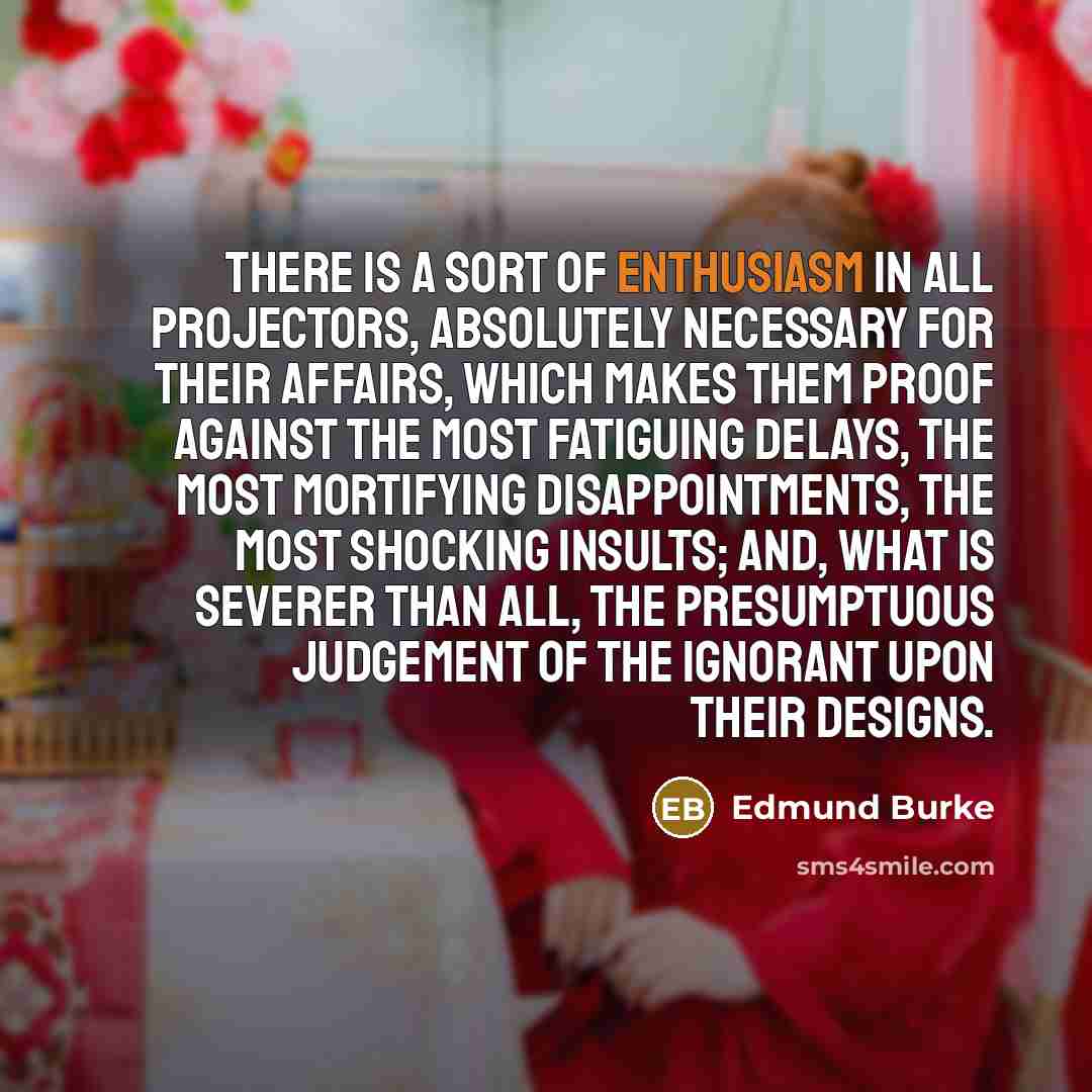 “There is a sort of enthusiasm in all projectors, absolutely…” quote by Edmund Burke