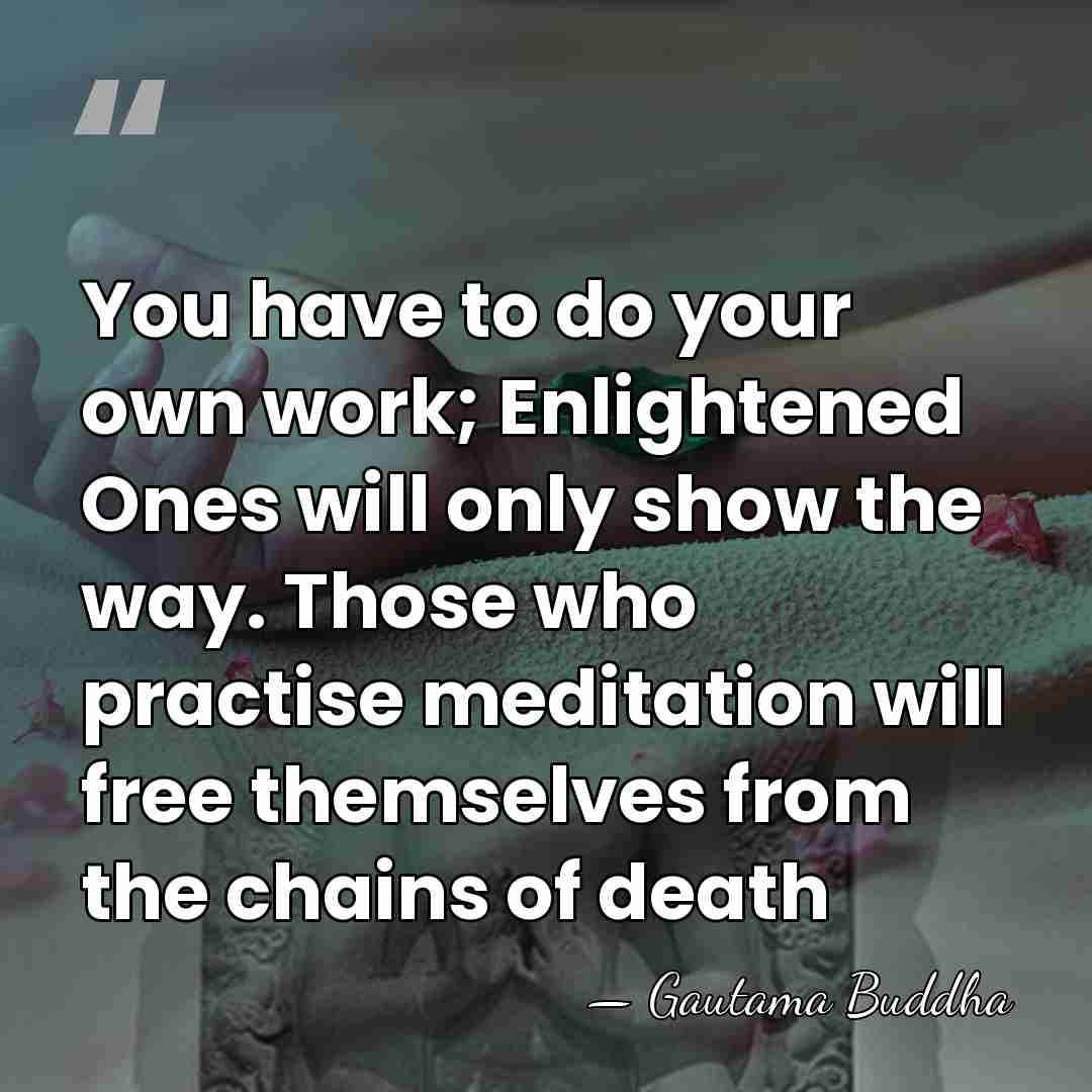 You have to do your own work; Enlightened Ones will only show&hellip; - Gautama Buddha