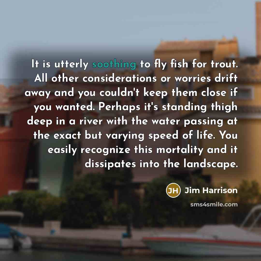 “It is utterly soothing to fly fish for trout. All…” quote by Jim Harrison