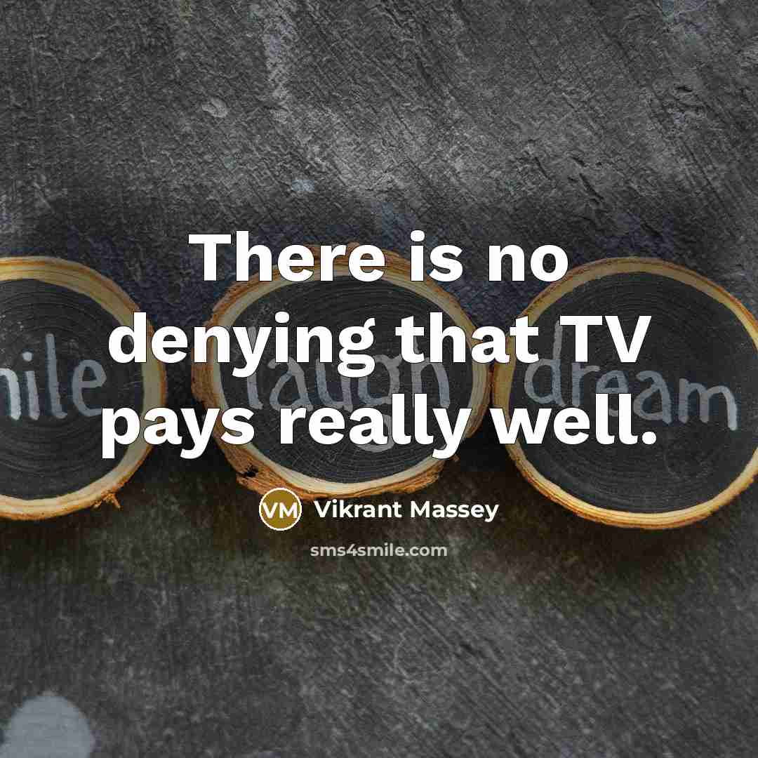“There is no denying that TV pays really well.…” quote by Vikrant Massey