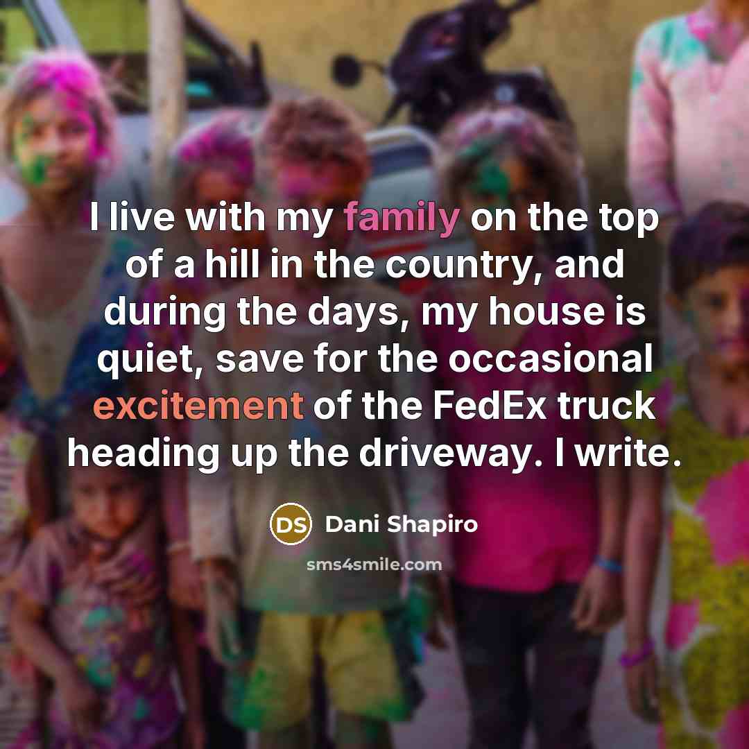 “I live with my family on the top of a…” quote by Dani Shapiro