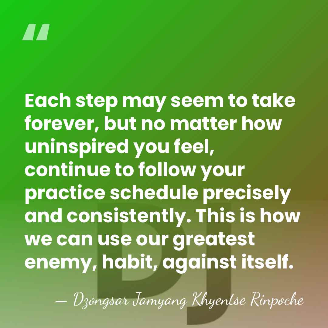 Each step may seem to take forever, but no matter how uninspired&hellip; - Dzongsar Jamyang Khyentse Rinpoche