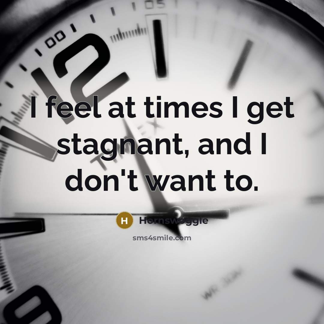 “I feel at times I get stagnant, and I don't…” quote by Hornswoggle